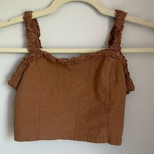 Tan Cropped Tank Top